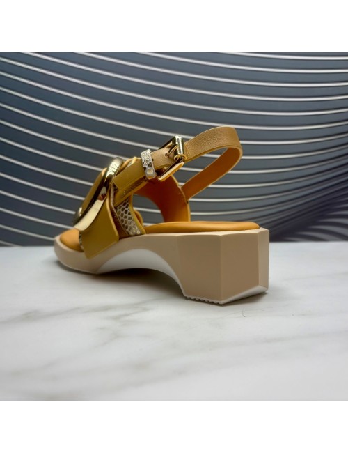 SANDALIA textura aro beig
