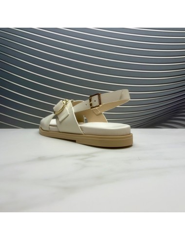 SANDALIA plana cruzada blanca