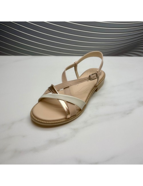 SANDALIA mutitira beig blanco