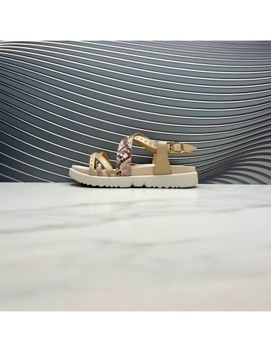 SANDALIA piton beig camel
