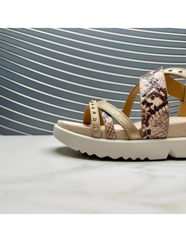 SANDALIA piton beig camel