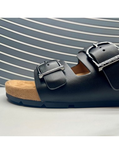 SANDALIA doble velcro negra