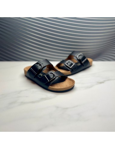 SANDALIA doble velcro negra