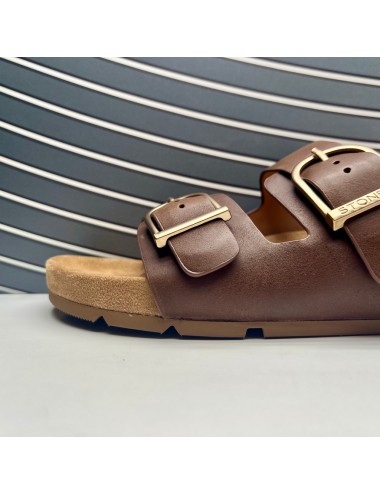 SANDALIA doble velcro marron