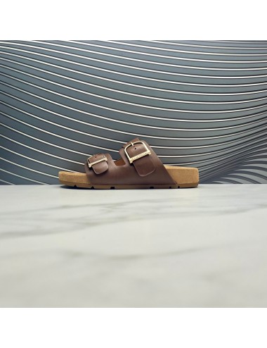 SANDALIA doble velcro marron