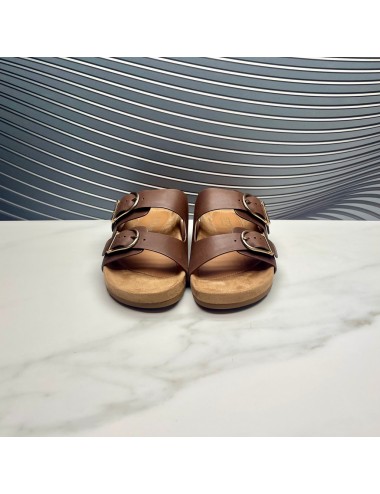 SANDALIA doble velcro marron