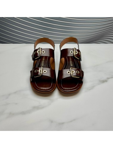 SANDALIA plana marron