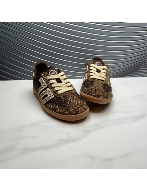 RETRO SNEAKER brillos cuero