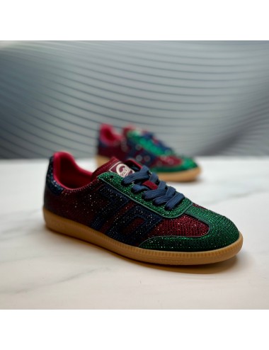RETRO SNEAKER brillos burdeos 