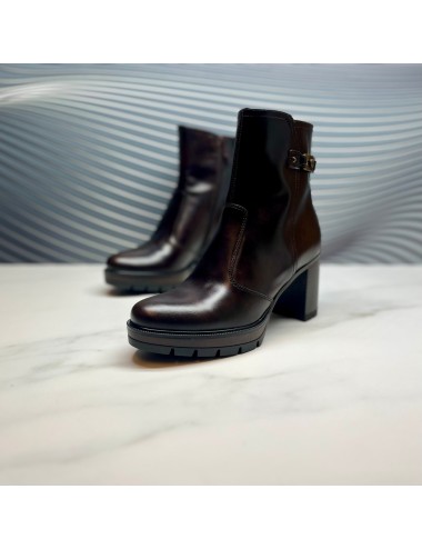 Botin cremallera marron