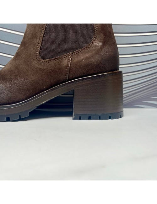 BOTIN cremallera nobuck marron