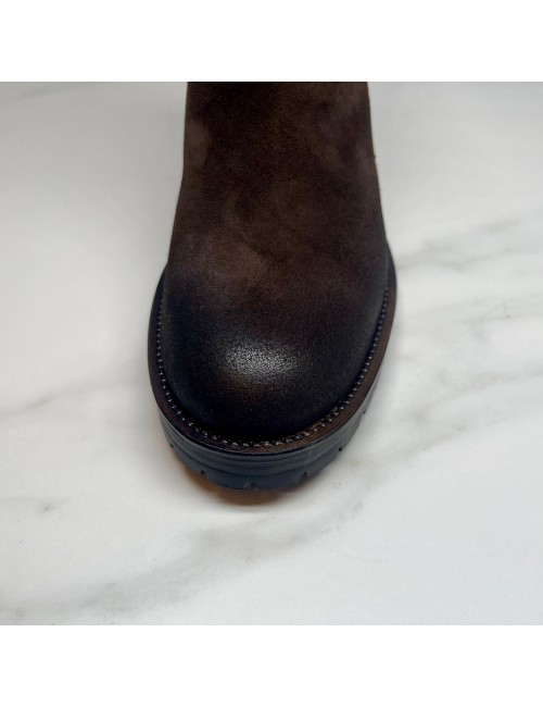 BOTIN cremallera nobuck marron