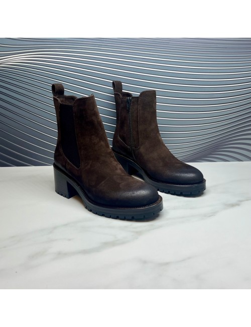 BOTIN cremallera nobuck marron