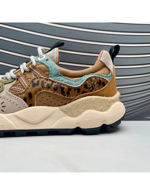 SNEAKER cuero celeste verde
