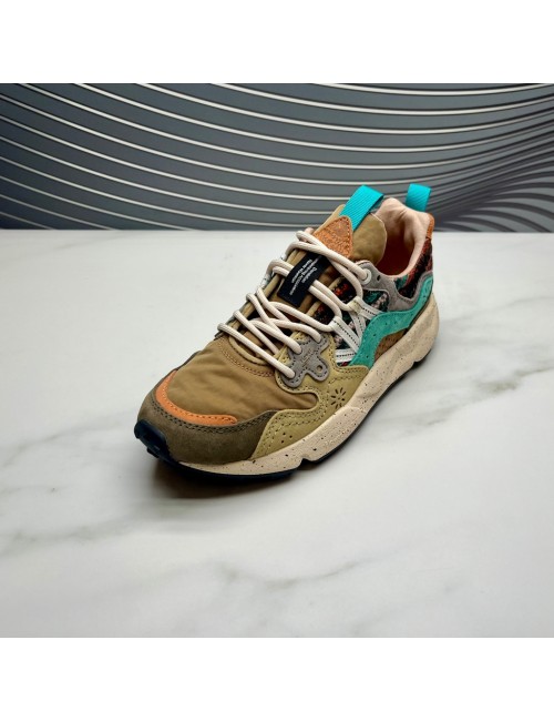SNEAKER cuero celeste verde
