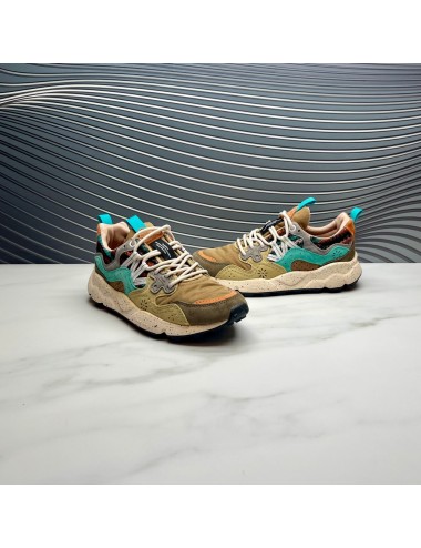 SNEAKER cuero celeste verde