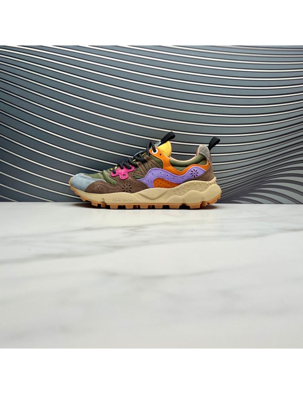 SNEAKER verde naranja marron