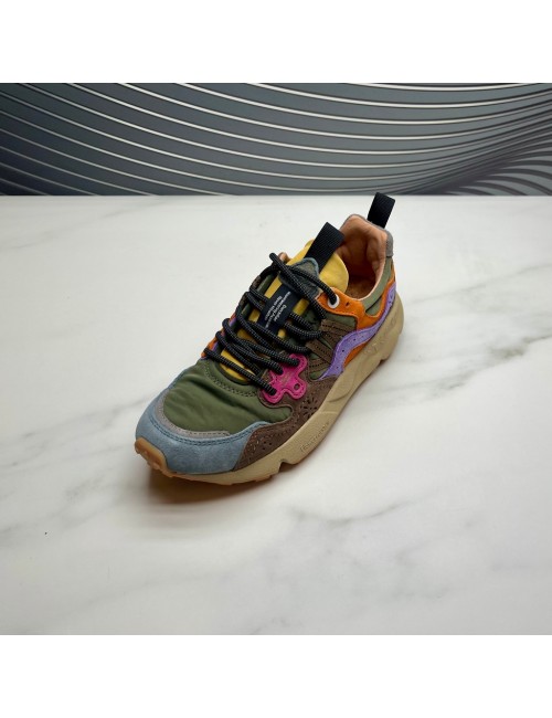 SNEAKER verde naranja marron