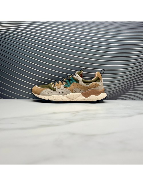 SNEAKER verde taupe cuero