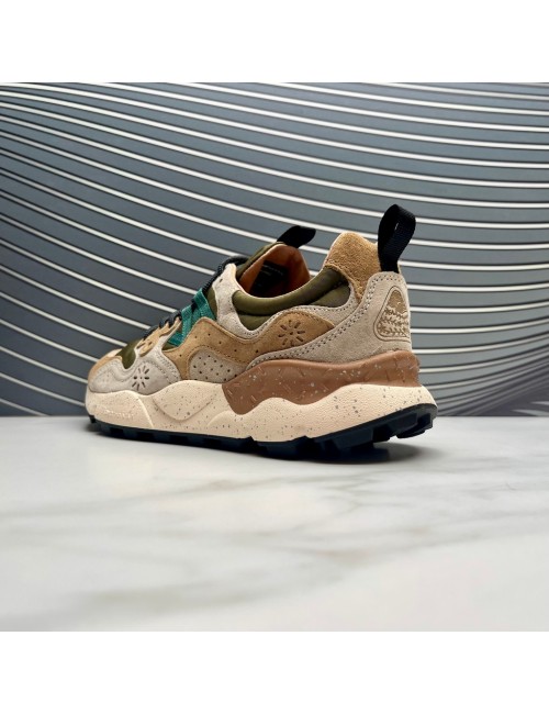 SNEAKER verde taupe cuero
