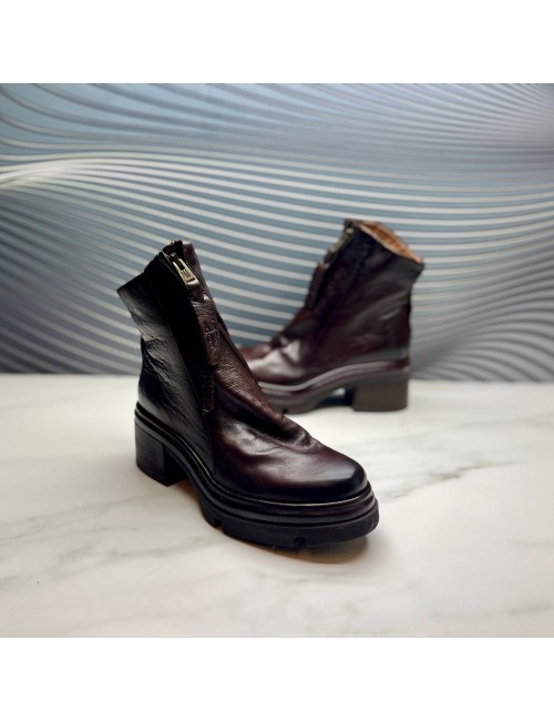 SUPER botin cremallera marron